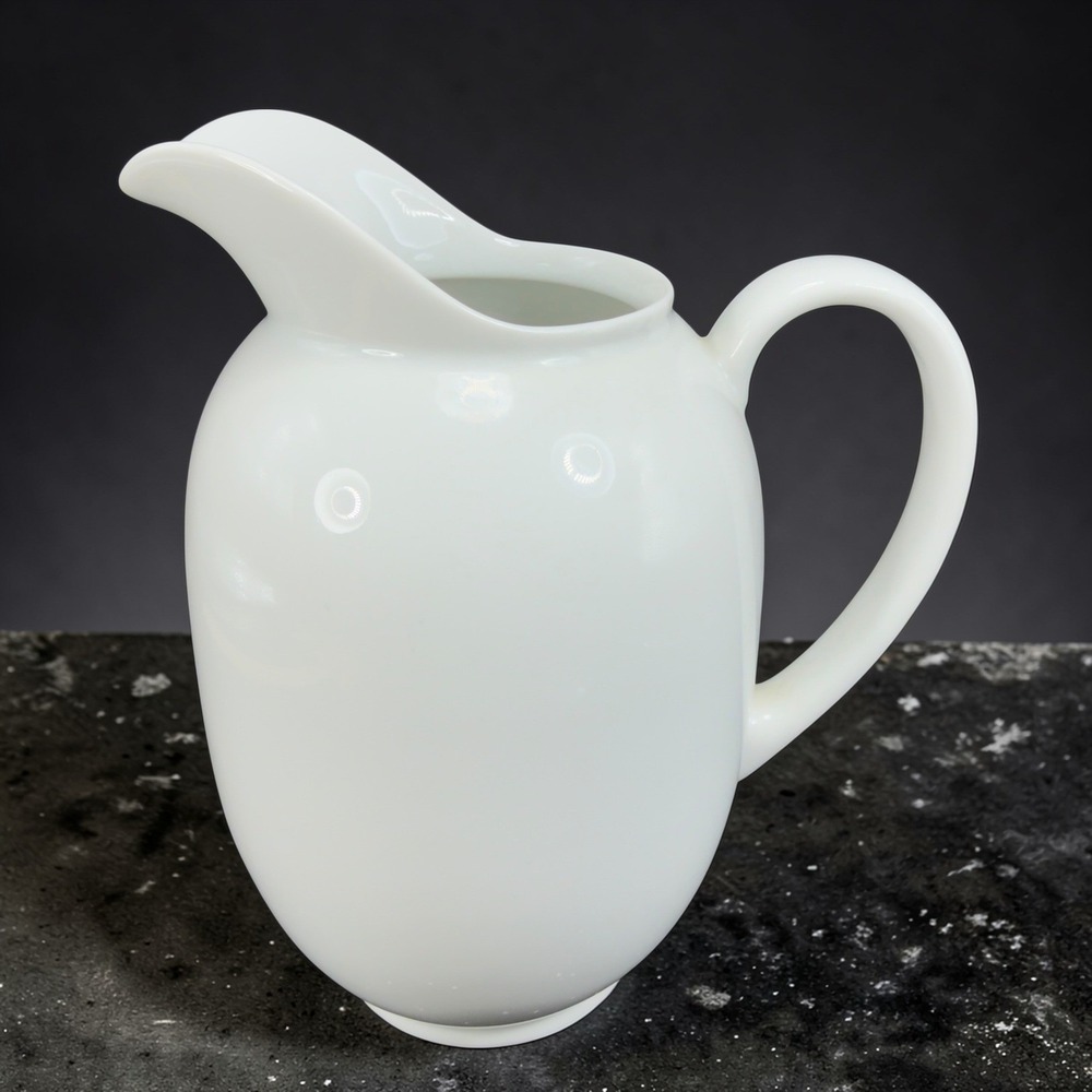 Arzberg White Porcelain Pitcher Germany Mid‎ Century Modern Serving Carafe Jug